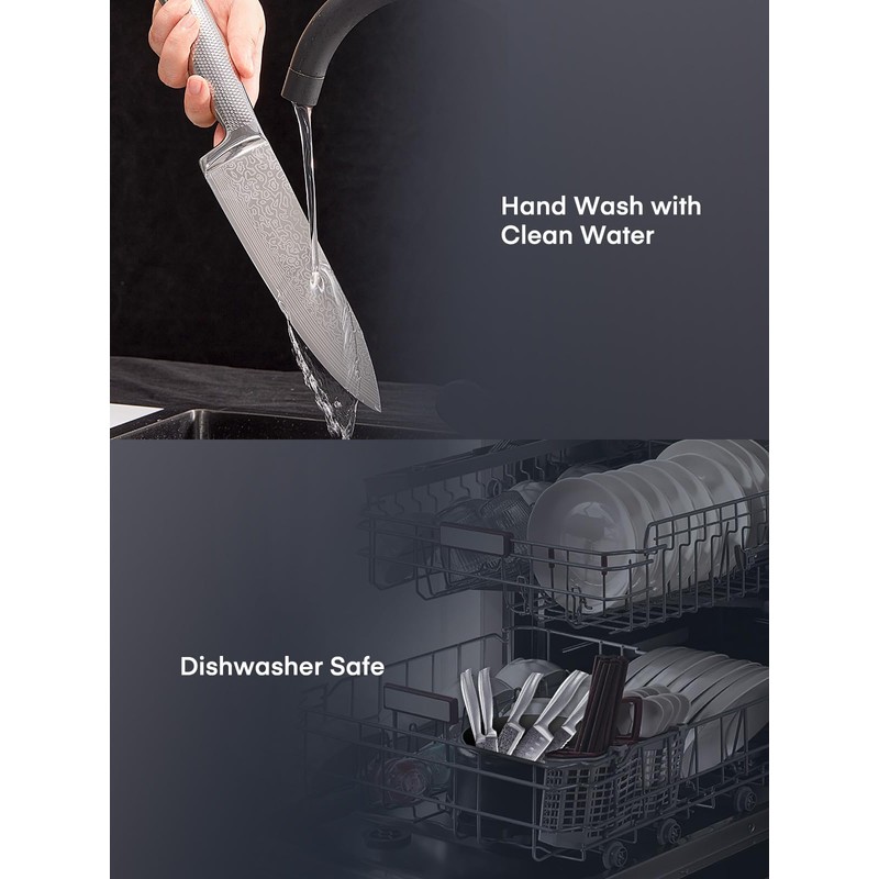 Knife Block Set, FOHERE Knife Set with Advanced Self Sharpening