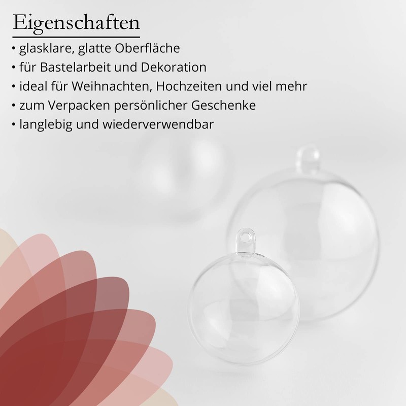 Acrylic Bauble A66805 Acrylic Diameter 8 cm Crystal Clear with