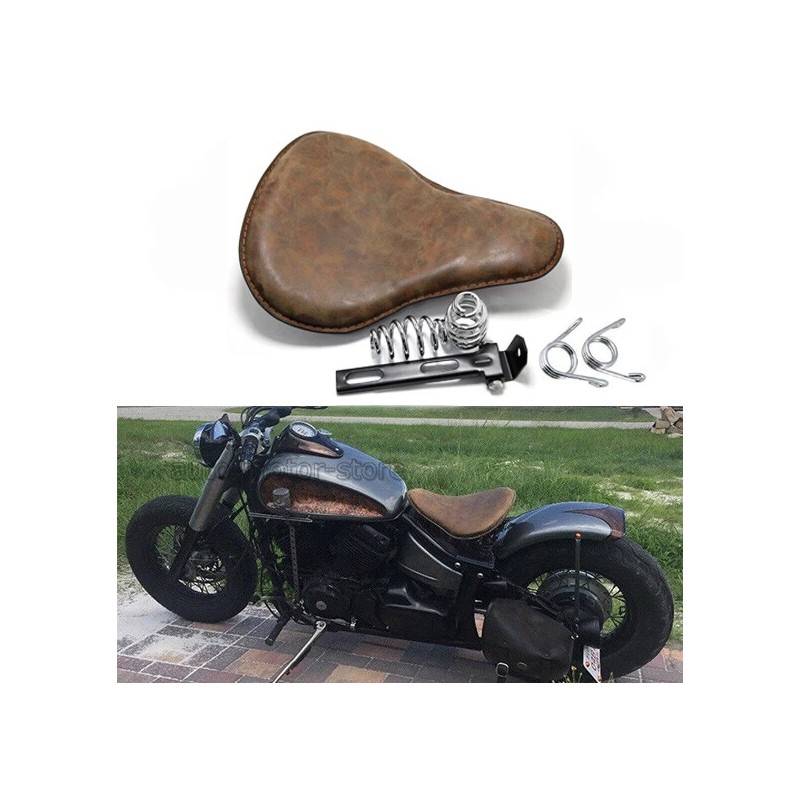 JMTBNO Aged Brown Motorcycle Large Solo Seat For Honda Shadow