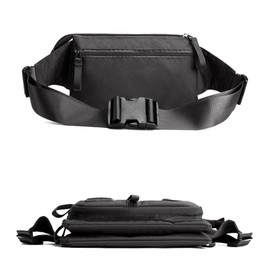OVAKIA Bumbags Large Capacity Waist Fanny Pack,Men's Sports Fanny Pack Waterproof Waist Bag with Multi-Pockets for Running Hiking Camping Workout Cycling-Black-8 Zipper Pockets