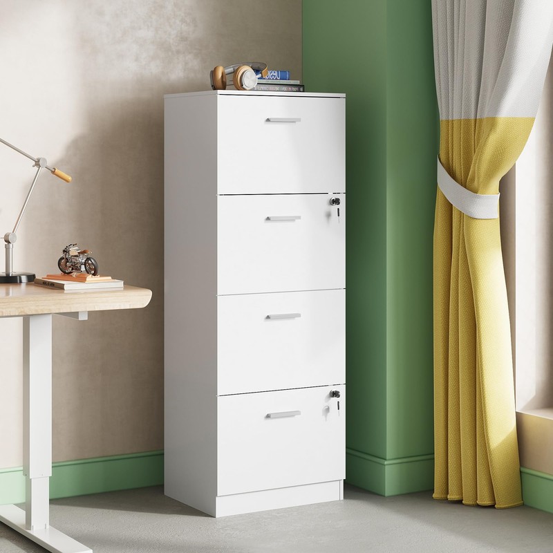 DEVAISE 4 Drawer File Cabinet with Lock, Vertical Filing Cabinet