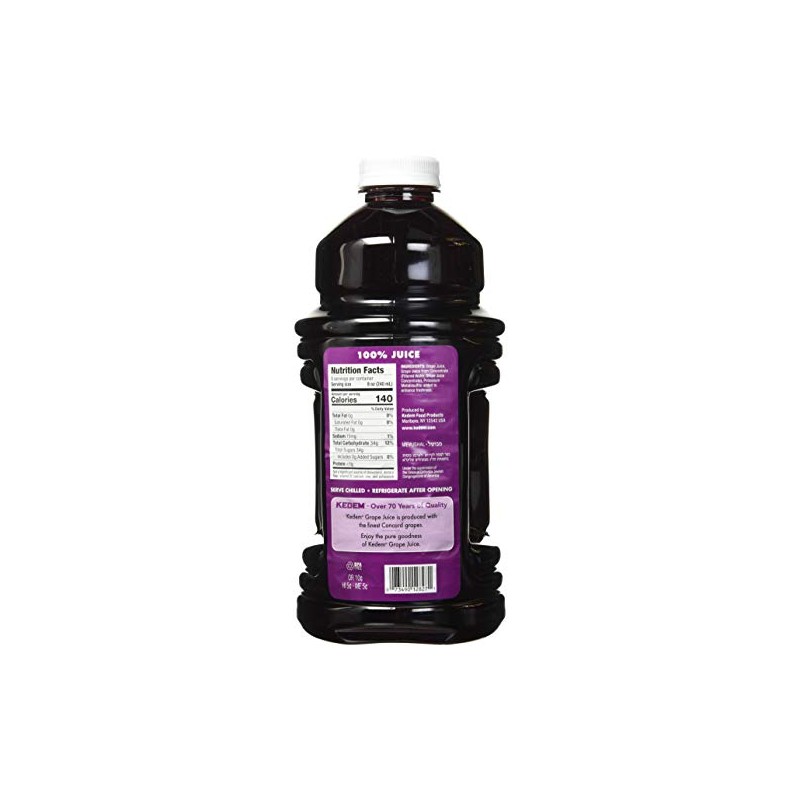 Kedem 100% Pure Kosher Concord Grape Juice, 64oz Bottle