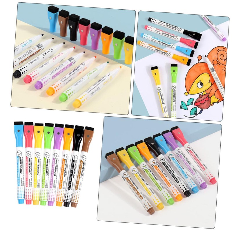 Operitacx 8pcs Magnetic Whiteboard Markers Dry Erase Markers for Blackboards