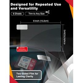 MASIGO Windshield Sticker Applicator – 6 Pack, 4 x 6 Inch Heat-Resistant PET Film with Static Cling for Easy Car Decal Application, Removal, and Re-Application