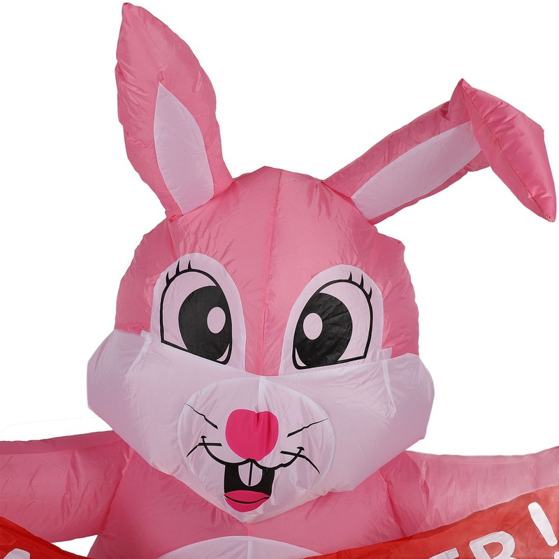 4.9ft Easter Inflatable Bunny Happy Easter Bunny Decoration Outdoor Blow