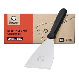 Chef Pomodoro - Rascador de banco de acero inoxidable, cortador de masa de pizza, 4 pulgadas | Non-Slip Grip, Cuts Dough, Portions Bread, Chops Veggie