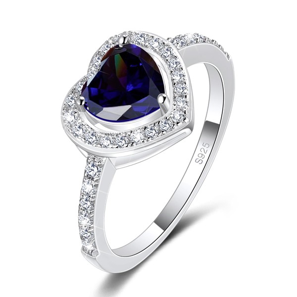 MYBELLNA Promise Ring for Your 925 Sterling Silver Created Ruby