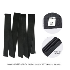 Hithop 8.6ft Long Soft Black Belt for Martial Arts Karate Taekwondo Judo
