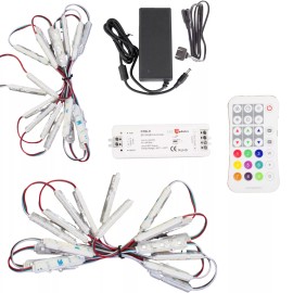 LEDupdates Storefront Chase Effect LED Light Multi color RGB + SPI controller + Power - 40ft (80pcs modules)