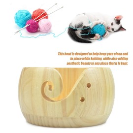 CHSEEO 6 Inch Wooden Yarn Bowl Wool Bowl Yarn and Thread Holder Knitting Bowls Crochet Holder for Knitting Crochet Sewing Accessories Organiser for Your Crochet Wool #10