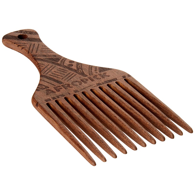AFROPICK Wood Hair Pick for Long, Thick, Curly, & Afro