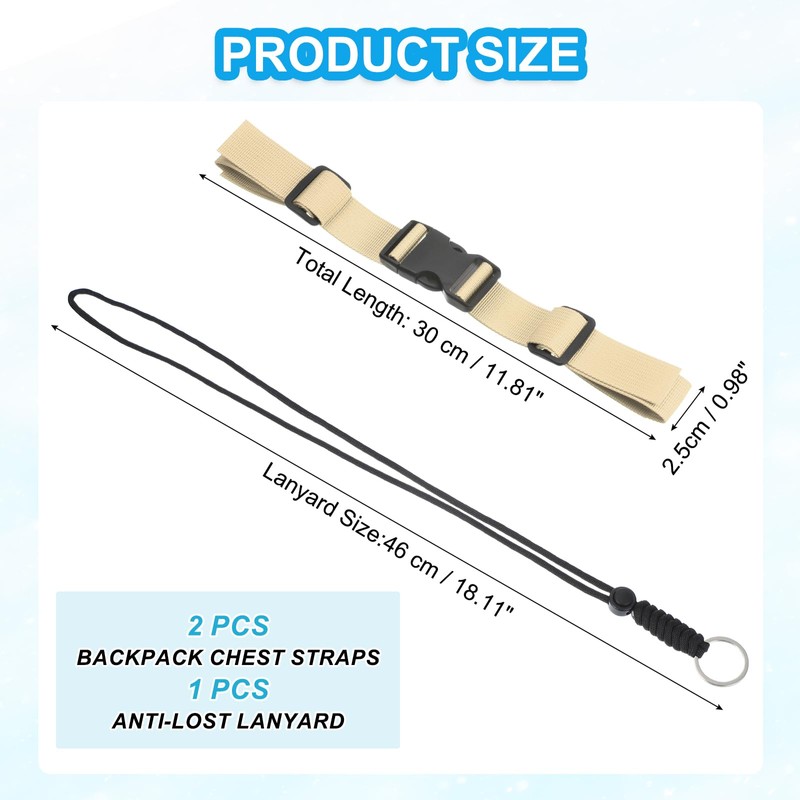 PATIKIL Backpack Chest Strap Set, 2 Pack Polyester Webbing Adjustable