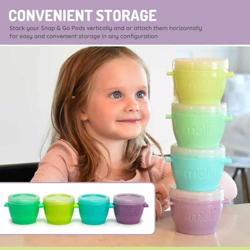 melii Snap & Go Baby Food Storage Containers with lids,