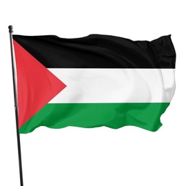 Palestinian Flag 90 x 150 cm - Palestinian Large Flag with Brass Eyelets Palestinian Flags with Double Sewing Thread 3 x 5 Feet