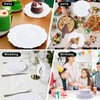 U-QE 60 Pieces White Plastic Plates for Party - Disposable