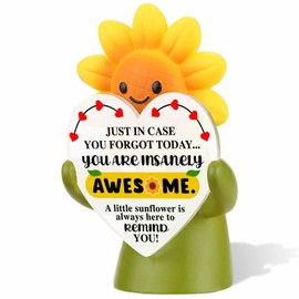 Pariveca Sunflower Encouragement Desk Decor, You are Awesome Affirmation Sunflower Figurine Gift for Coworker Teacher Nurse Friend, Thank You Appreciation Office Desk Reminder PF145