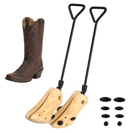 Unisex Pair of Professional Boot Stretcher Widener Shoe Stretcher,Wooden Cowboy Boots Tree for Wide Feet Women Men (M: (Men:7-8.5 | Women:7.5-9))