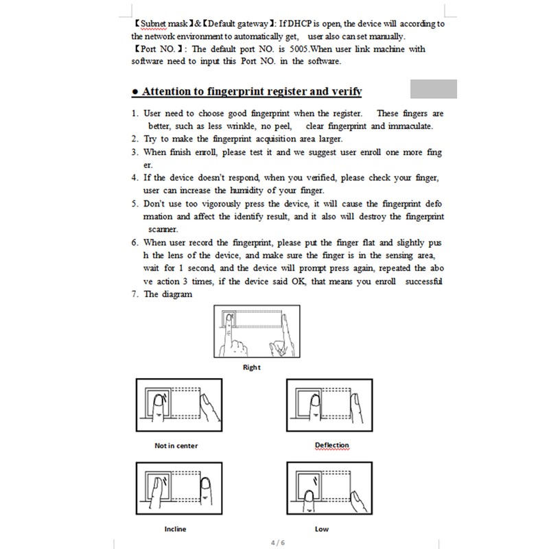 2.4In Access Control Time Attendance Machine Sensitive Face and Fingerprint