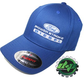Ford Powerstroke hat Ball Cap Fitted Flex fit Flexfit Stretch Blue L/XL