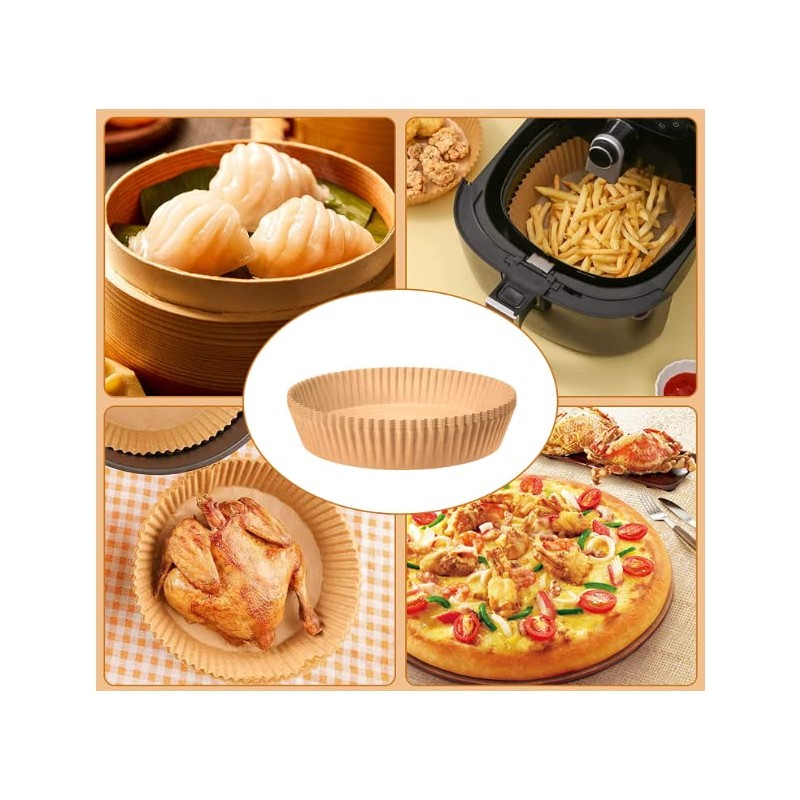 Air fryer liners, 6.3 inches 50PCS Air Fryer Paper Liners