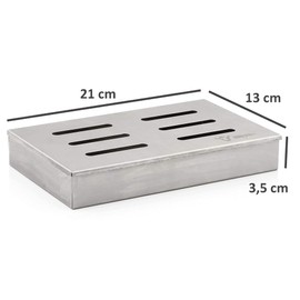 BBQ-Toro Stainless Steel Smoker Box "Cherry" | 21 x 13 x 3.5 cm | Smoking Bowl for Gas Grill, Charcoal Grill, Electric Grill | Smoke Box, Barbecue Smoker Box, Smoker Box, Gas Grill