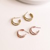 Gold&Deer 14K Gold Field Two-Row Simple Ring Earrings Rose Gold