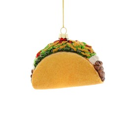The Bridge Collection Glass Taco Novelty Holiday Foodie Ornament - Mexican Food Hard Shell Taco Christmas Ornament