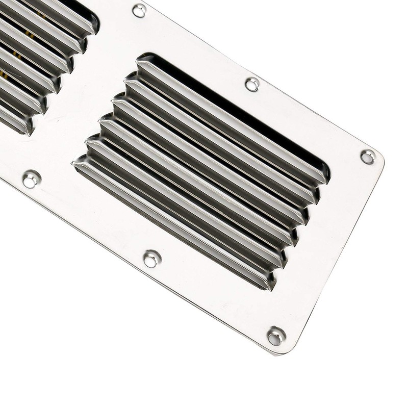 Amarine Made Stainless Steel Stamped Louvered Vent - Rectangular-4-1/2 X
