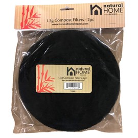 Natural Home Set of 2 Replacement Compost Filters, 7 Inch Diameter for 1.3 Gallon Bins - 3-Pack (6 Filters in Total)