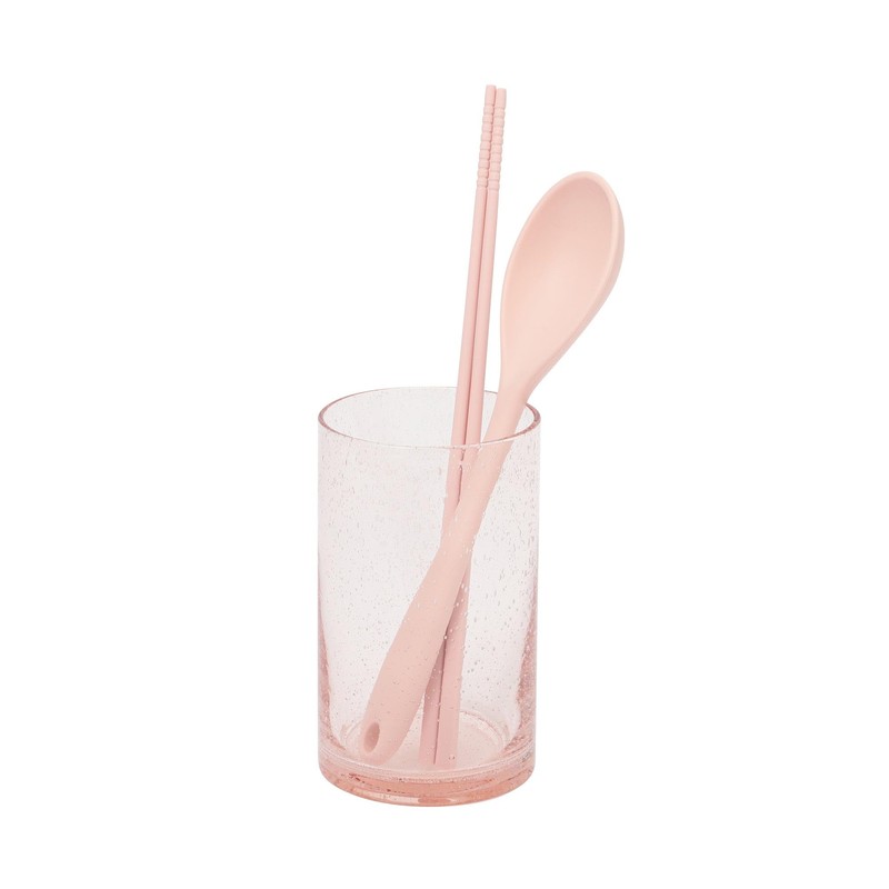 Francfranc Pink Bubble Glass Tool Stand Kitchen Utensil Tool Holder