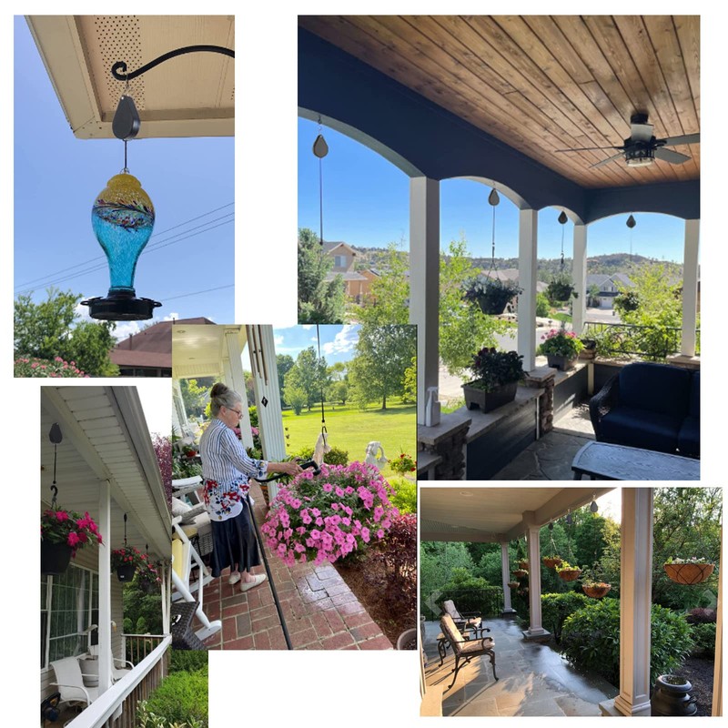 WROSWT Upgraded Retractable Plant Hanger,Plant Pulleys for Hanging Plants,Easy to