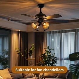 Ceiling Fan Replacement Globes, 4 Pack Chrysanthemum Pattern Fixture Replacement Globes Shades with 1-5/8" Fitter, ALUCSET 4.5" Height and 4-3/4" Diameter, Metal Cover for Pendant Lamp Wall Lamp