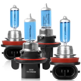 NSDXCT Fit For Nissan Sentra 2004 2005 2006 2007 2008 2009 2011 2012 High Performance Halogen Headlight Bulbs 9008/H13 High/Low Beam + H11 Fog Light Car Replacement Bulb Combo, Plug and Play, 4 PCS