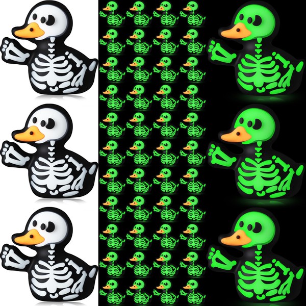 Wesiti 50 Pcs Skeleton Luminous Halloween Mini Duck Skeletons Figure