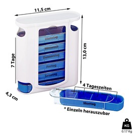 Pill Box 7 Days Labelling │ Days of the Week Day Time Individually Pull-Out │Organiser Tablet Box