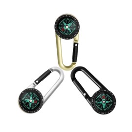 3PCS Compass Keychains, Carabiner Compasses, Mini Outdoor Direction Finders