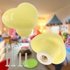 Qjaiune 2pcs Ceramic Cabinet Knobs Yellow Drawer Knobs, Heart Shaped
