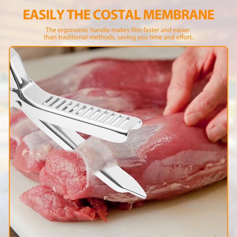 Stainless Steel Rib Membrane Remover Tool, Kitchen Grill Gadget with