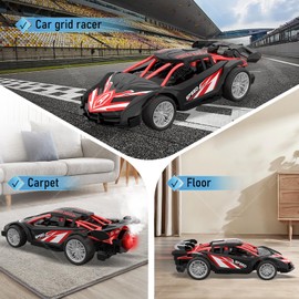 SwordRain 2024 Remote Control Car for Kids, RC Cars for Boys Kids 1:18 Electric Vehicle Toy Car Hobby Racing Car Toys with Spray & Controller,Toy Vehicle for Boys Girls and Adults