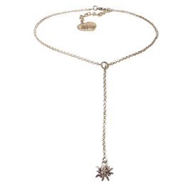 Alpenflüstern Edelweiss DHK232 Women's Costume Jewellery Dirndl Necklace Antique Silver Colours, Metal