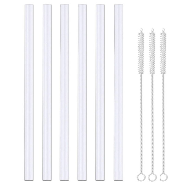Greant [6-Pack] Replacement Straws Compatible with LIFEFACTORY Straw Cap Water Bottle - 12oz, 16oz, 22oz (250 mm (Fits 22 Ounce Lifefactory Bottle))