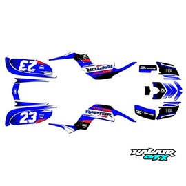 Kalair GFX Graphics Kit for Yamaha RAPTOR 660 Viper Series Blue 16 Mil-ATV UTV Dirt bike stickers,Quad dirtbike racing decal automotive motocross accessories no plastics