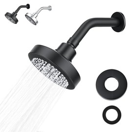Ducha de Lluvia de Alta Presión, Cabezal de Ducha de Lluvia de Acero Inoxidable Con Cinta Impermeable, Apto para Baños, Hoteles, Bañeras y Duchas Fijas (Negro)