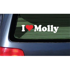 I Love Molly Vinyl Decal - White with A Red Heart Sticker