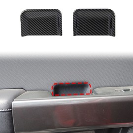 Korlot Carbon Fiber Inner Rear Door Handle Bowl Cover Trims Accessories for Ford F150 2021+,for 2023 F250 F350 Super Duty (Rear Door)