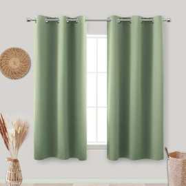 KOUFALL 54 Inch Curtains Length,Short Blackout Thermal Insulated RV Curtains for Camper Windows Bathroom,2 Panels Set,Sage Green