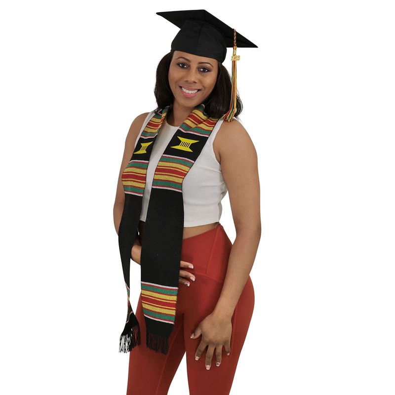 CLERKMANS Ready to Customize Graduation Kente Stole, Handwoven Kente Sash