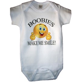 Handmade 4 Babies Boobies Make Me Smile Bodysuit (12-18 Months)