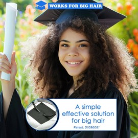 PUNCHMAN Graduation Cap Headband Insert- Black 2 Pack Firm Anti-fall Hair Band,Graduation Hat Headband Holder for Secure Grad Cap And Hairstyle,Hat Accessories for Graduates,Students,Girls