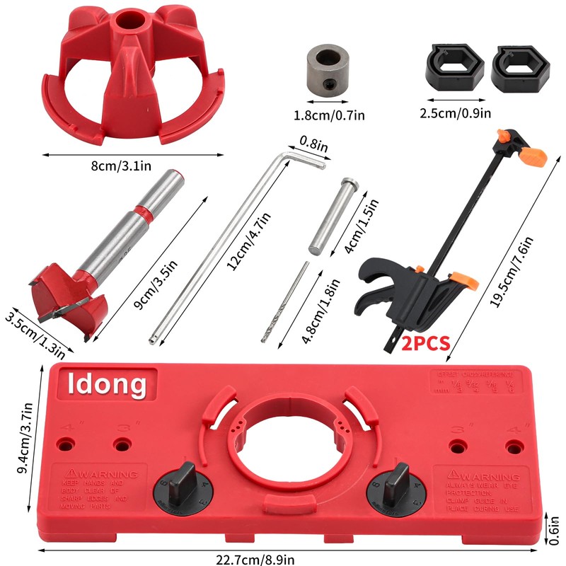 35mm Hinge Hole Jig Drill Guide Set, Woodworking Puncher Hinge